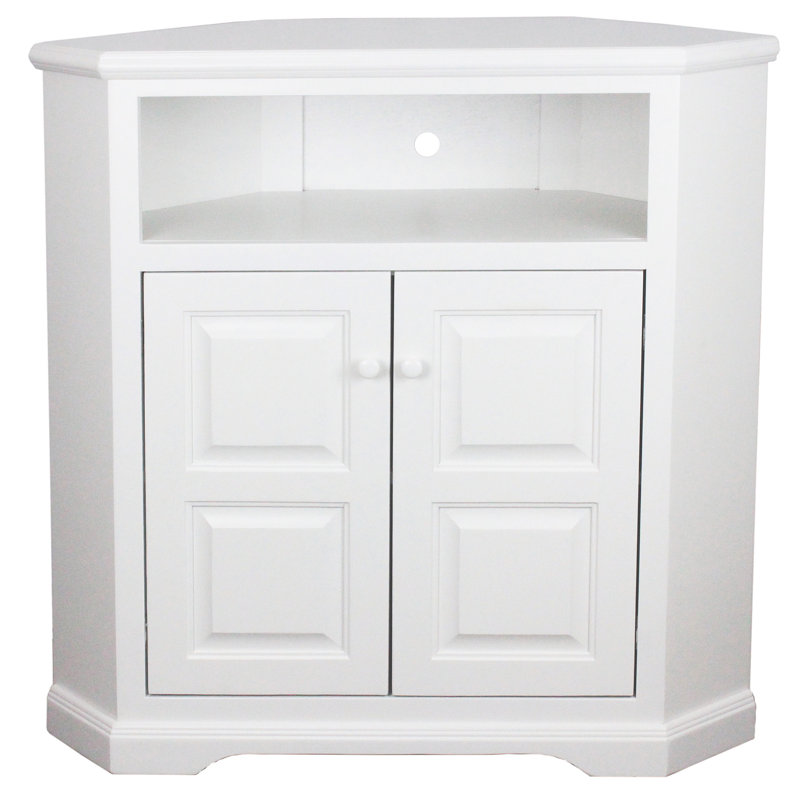 Marenisco Unfinished Corner TV Stand for TVs up to 43", Bright White