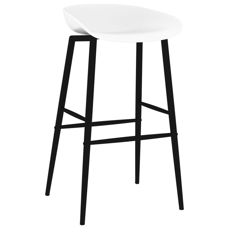 Bettye Counter Stool with Metal Frame, White, Black