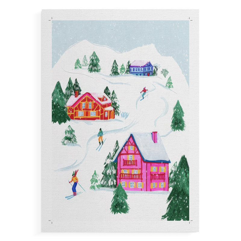 «Candy Ski Village II», impression sur toile seulement - non encadrée, H 48 po x l 32 po