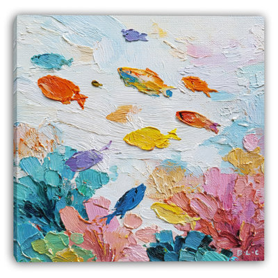 «Colorful Reef Fish II», art mural sur toile tendue