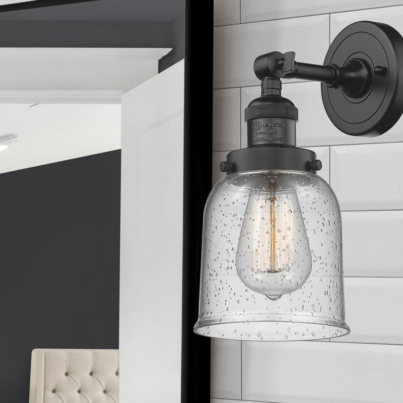 Franklin Restoration Bell - 1 Light 5" Sconce, 6 Watt Vinage LED Bulb, Seedy, Oil Rubbed Bronze