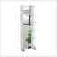 Armoire à linge miroir Urano, quatre tablettes intérieures, cinq tablettes extérieures - blanc