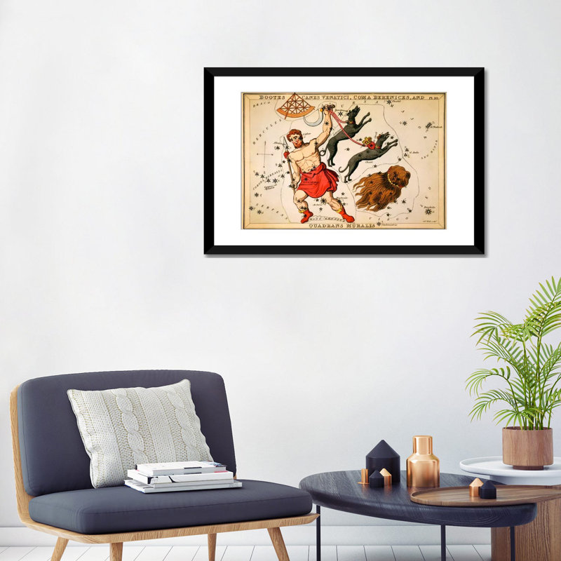 « bottes, cannes venatici, coma berenices et quadrans murale » par impression sur toile Sidney Hall, Blanc