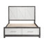 Mobilier de chambre à coucher Grand lit plateforme, gris avec rangement: Lit
