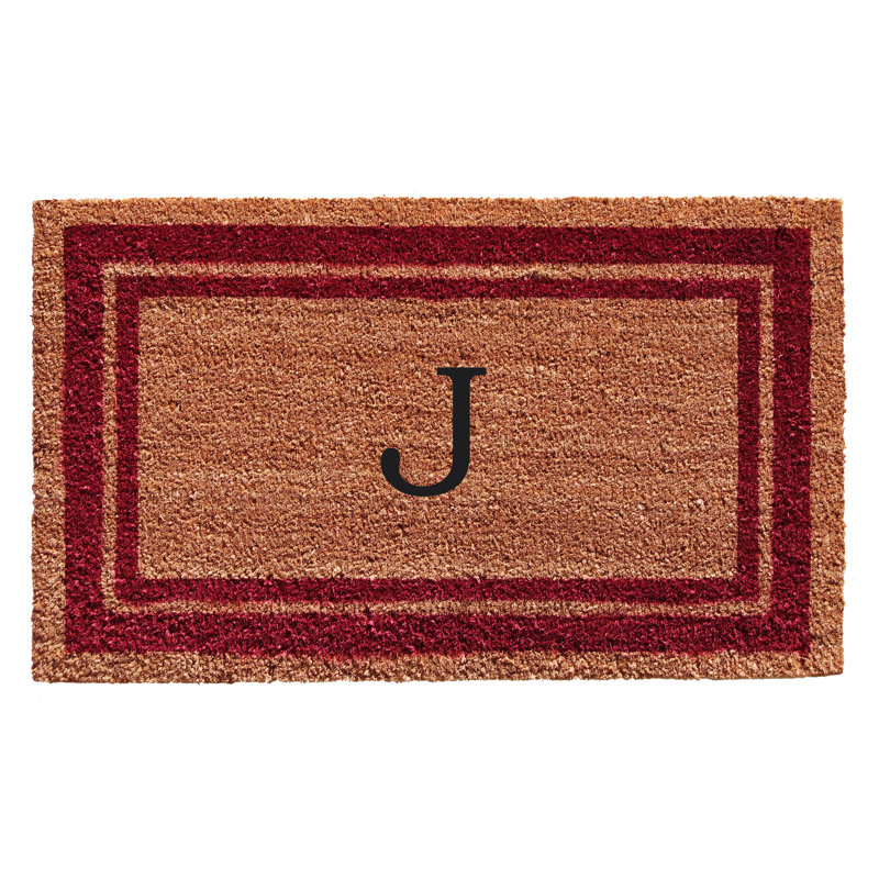 Tapis d'entrée antidérapant Stortz, Rectangle 2 pi x 3 pi, J, Bourgogne / Brun