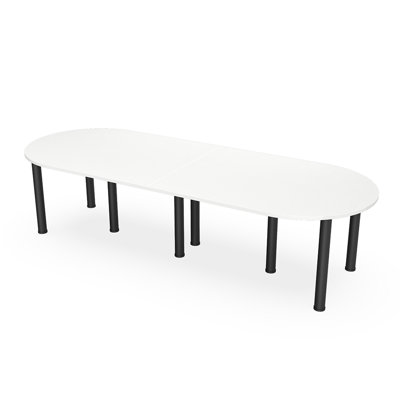 Table de conférence en forme de piste de course avec pieds de poteau