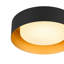 Matte Black Drum LED Flush Mount with Frosted Glass Shade 