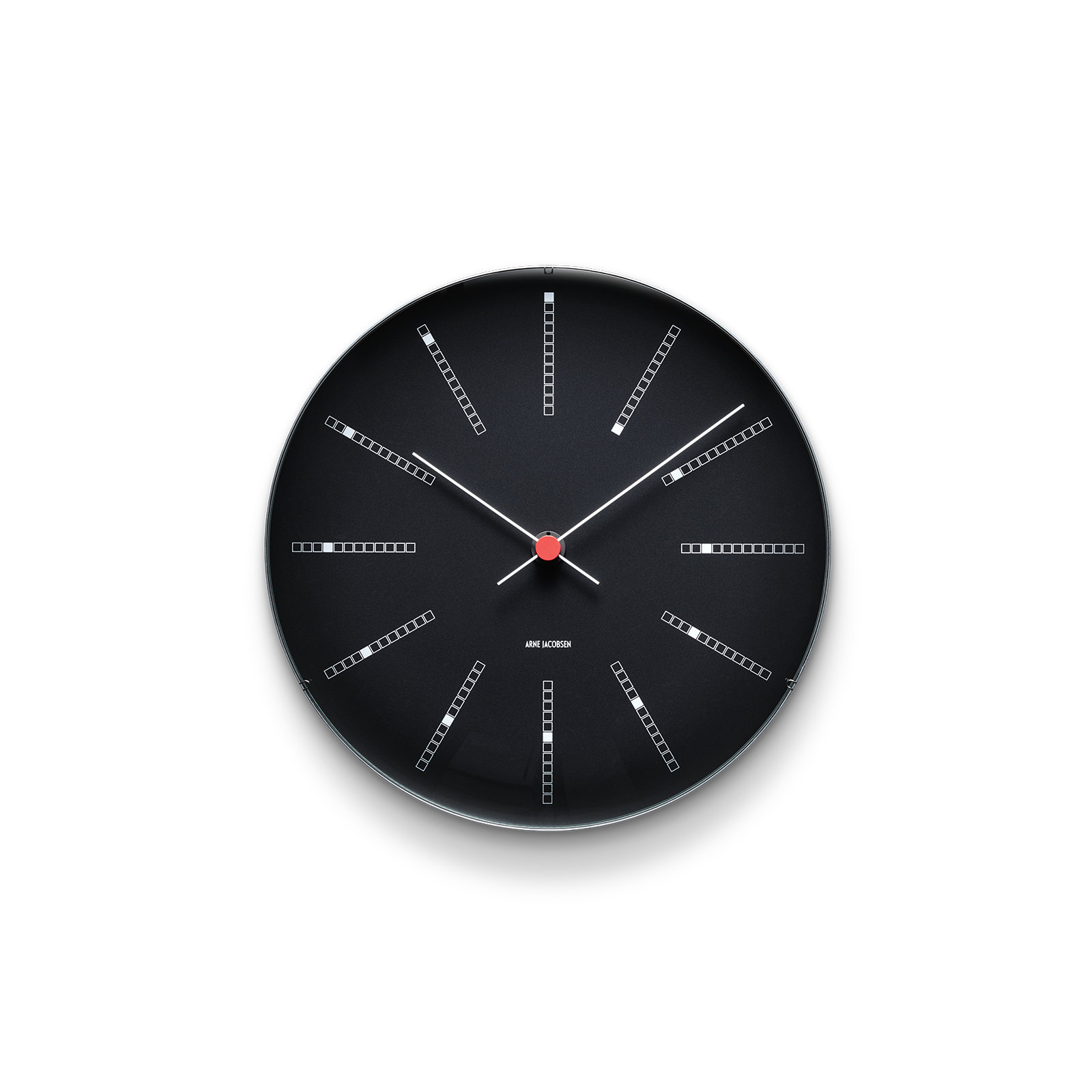 Bankers Metal Wall Clock, Black/White/Red, Large
