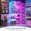 8-Tier Glass Display Cabinet with RGB LED Lighting, Lockable Doors and Anti-Tip Design-480245059