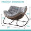 Chaise berçante d'extérieur en rotin Papasan-2101134295