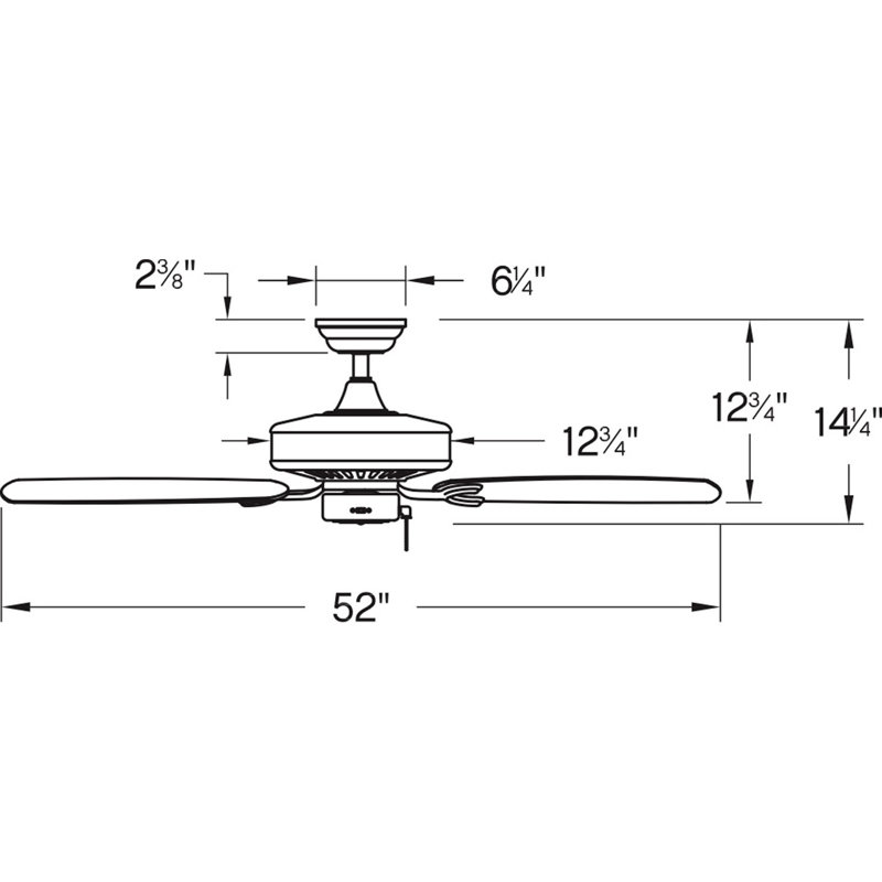 Ventilateur de plafond standard à 5 pales de 60 po avec chaînette Oasis, Noir mat