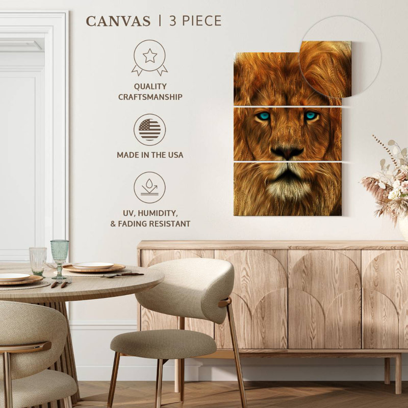 Brampt Lion Gaze, 74" H x 48" W