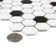 Metro 1" Hex Matte White with Black Dot 10-1/4" x 11-7/8" Porcelain Mosaic Tile