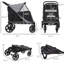 Poussette Big Dog - tissu 600D, fenêtres en filet, rangement, grande poignée en mousse grise, amortisseurs,