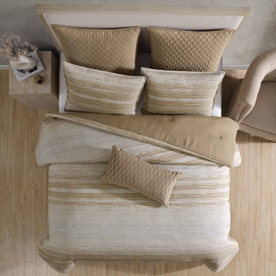 Jonah 7 pc King Gold Comforter Set