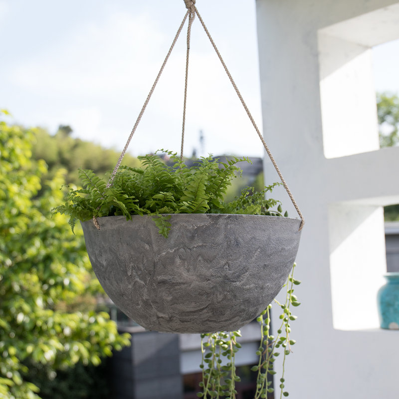 Boxdale Hanging Planter, Marble Pattern, 6.3" H x 13.2" W x 13.2" D