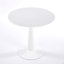 Ensemble de salle à manger 1 + 4,5 pièces, table de salle à manger à pieds en métal Mid-Century pour 4-6 personnes avec plateau en MDF, table de salle à manger à piédestal, table basse de loisirs, ensemble blanc