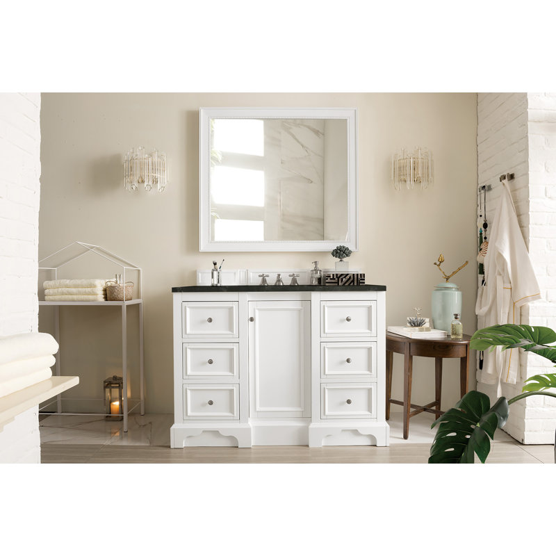 De Soto 48'' W Single Vanity, Bright White, 8" Widespread, Phantome Eclos