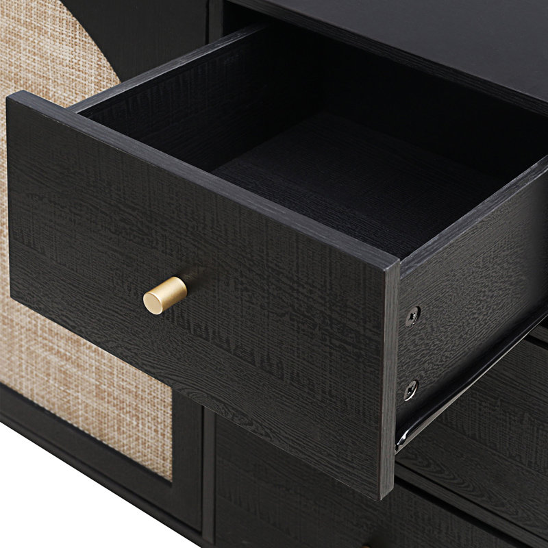 Armoire 2 tiroirs 2 portes, Noir