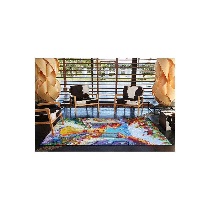 Tapis tissé lavable motif marin, Tapis de couloir 3 pi 3 po x 9 pi 10 po