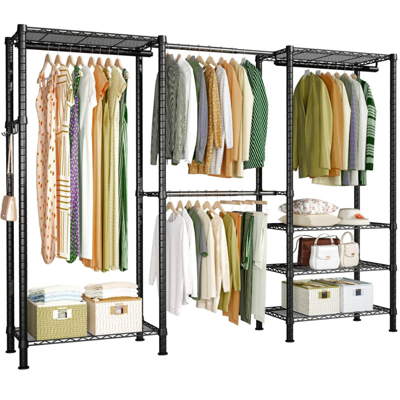 Fayette Metal Adjustable Clothing Rack, Black
