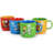 Gibson Peanuts Classic Gentle Reminders Collection 4 Piece Stoneware Stackable Mug Set With Metal Stand In Assorted Colors
