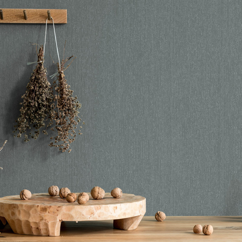 Energy Collection Plain Strands Effect Matte Wallpaper Roll, Gray