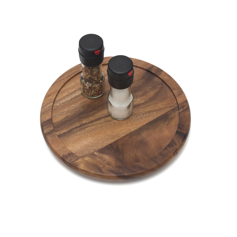 Plateau tournant en acacia, moyen, H 1,13 po x l 10,25 po x P 10,25 po