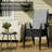  Patio Dining Set For 6, Outdoor Table And Chairs With 1.69″ Umbrella Hole, All Weather Patio Furniture Set, 30"X 55" Table And Stackable PVC-coated polyester Chair, For Lawn, Deck (Umbrella Not Included) (Black Table and Gray chairs)-1886006089-1886006101
