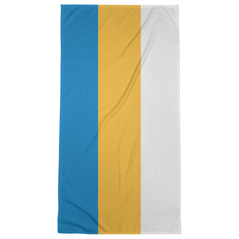 Lightweight Bath Towel, Blue/Yellow/White