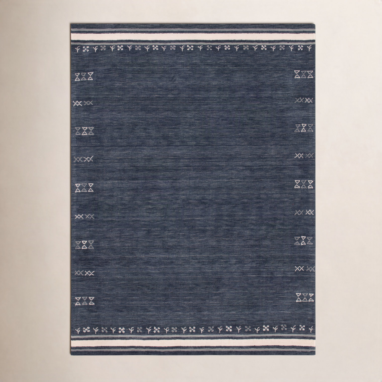 Santiago Charcoal Handmade Wool Geometric Rug, Rectangle 9' x 12'