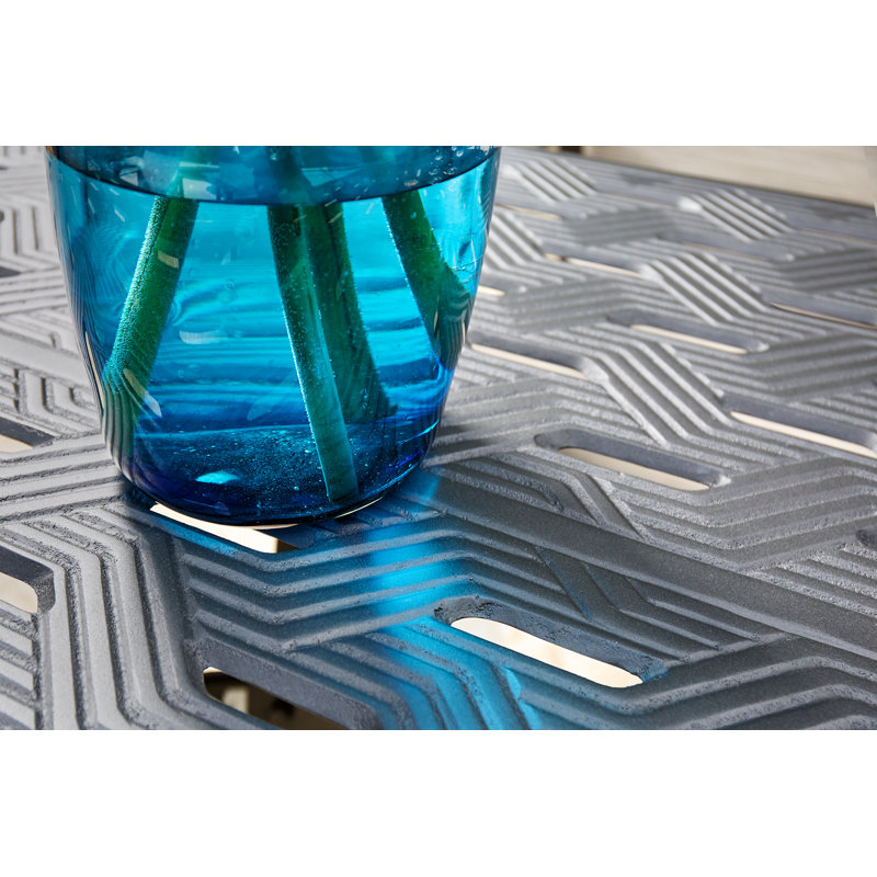 Powder Coated Aluminum Outdoor Bench, Textured Pewter