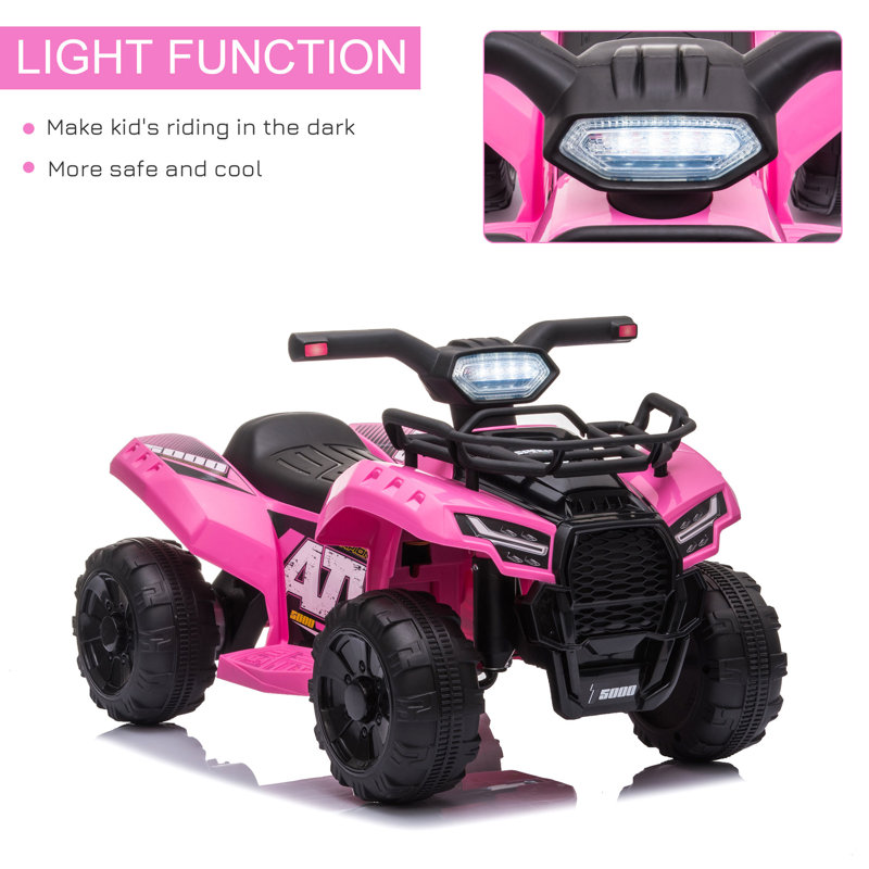 Pink 6-Volt Kids Quad ATV with Realistic Features