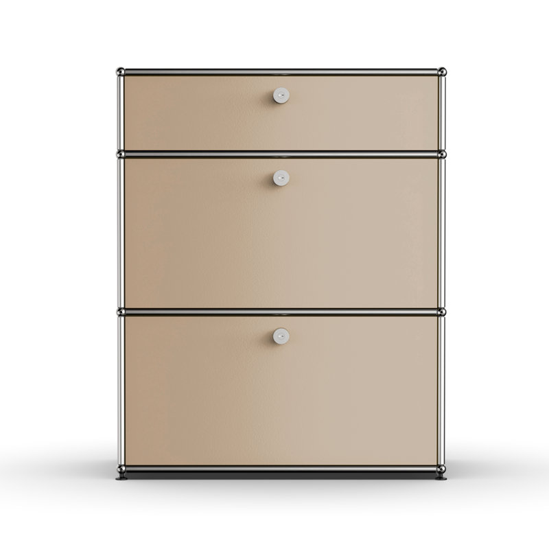Lateafa 29.52 Wide 3 - Shelf Storage Cabinet, Begie