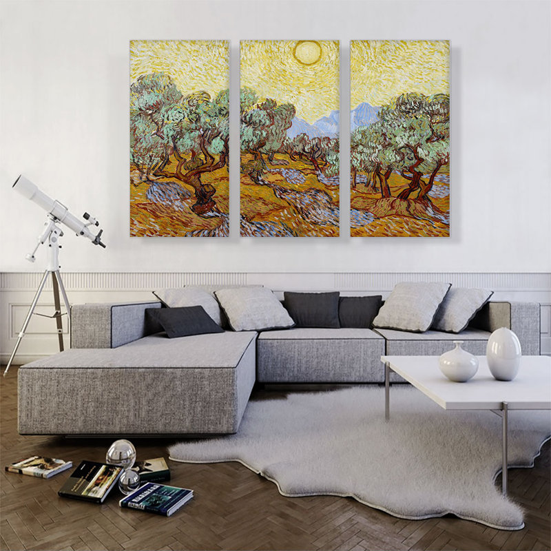 Olive Trees 1889 - 3 pièces, H 40 po x l 60 po x 1,5 po