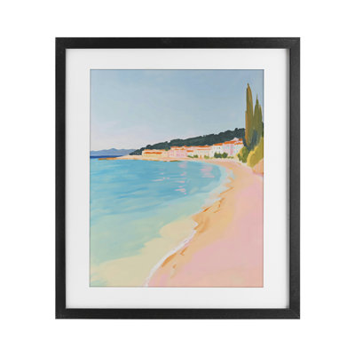 «Abstract Village By The Sea», impression sous verre encadrée, design par The Prints Vibe