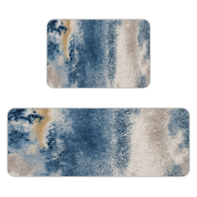 Blue Sand Gradient, Kitchen Mats Set of 2