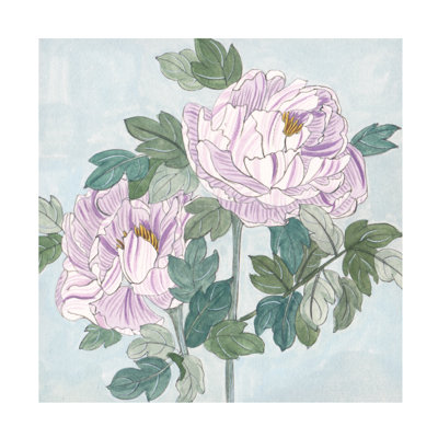 "Pivoines rayées I" sur toile