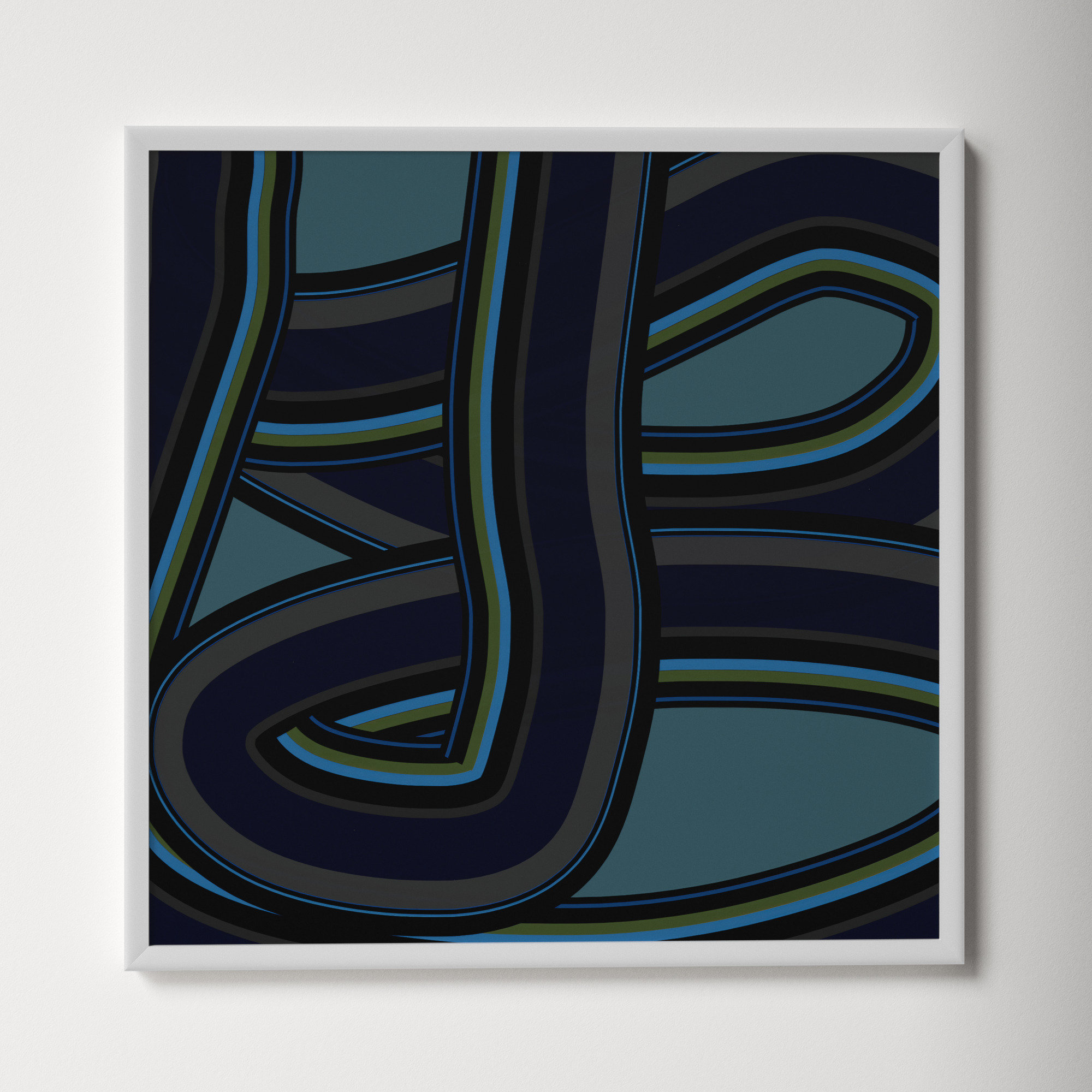 Stone Blue Twist by Jacques Pilon, White, 30" H x 30" W x 1.25" D