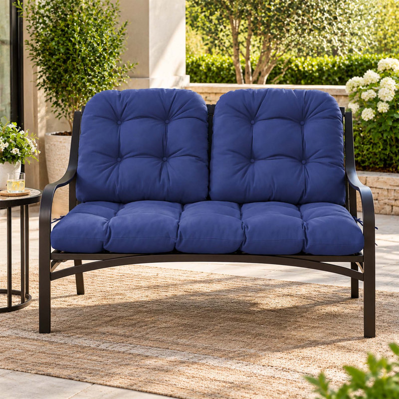 Ensemble de coussins pour fauteuils d'extérieur en osier, coussins imperméables pour mobilier de patio avec motif capitonné