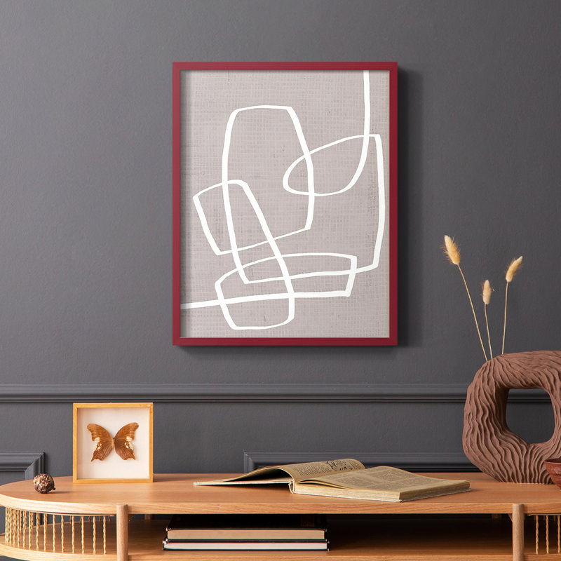 Lin Lin Roundabout II, reproduction encadrée - bois massif, Rouge, H 10 po x l 8 po