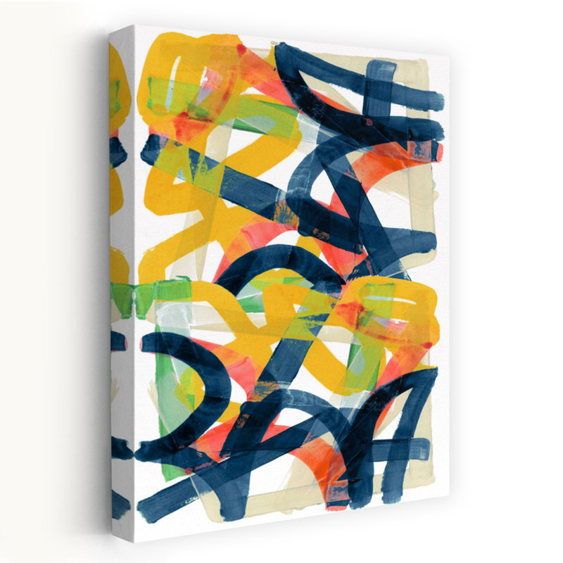 Art contemporain, art géométrique abstrait et audacieux, H 36 po x l 24 po