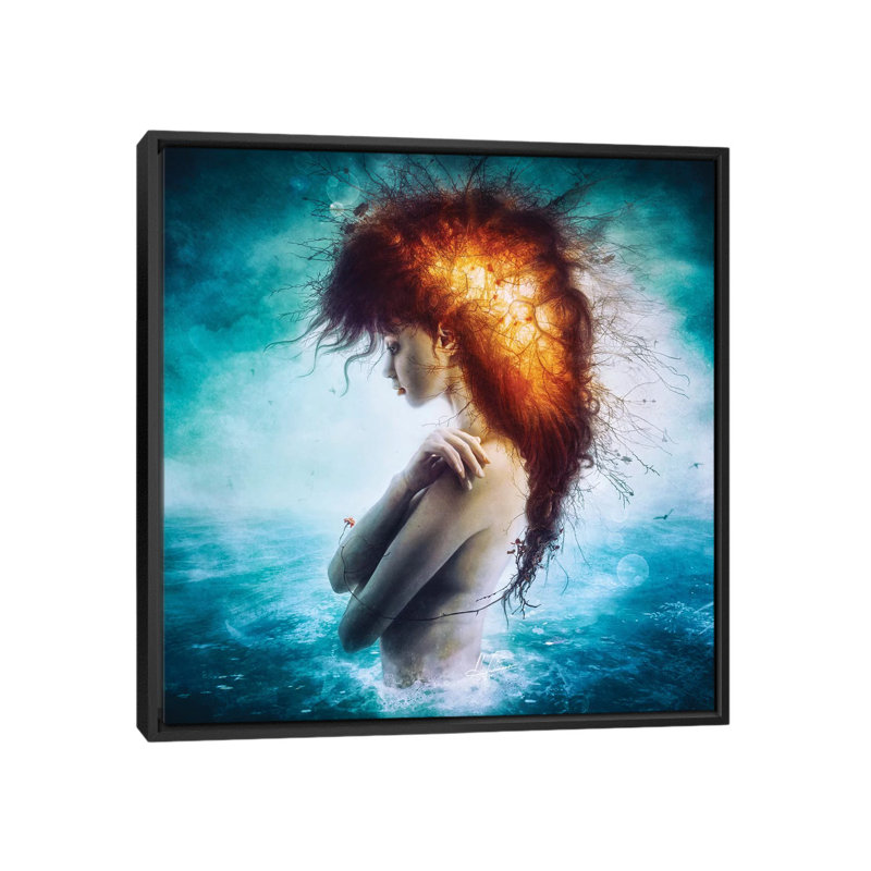 « nirvana », impression sur toile, H 18 po x l 18 po x P 1,5 po, Toile avec cadre noir, Pas de tapis