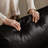 Genuine Leather Square Arm Sofa, Black-1089187087