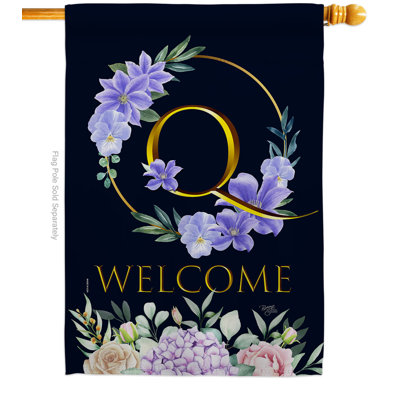 Drapeau de maison en polyester 40 x 28 po Welcome