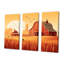 Coucher de soleil sur le champ de blé rouge Farmhouse - ensemble de salon d'art mural-220853297-220853311