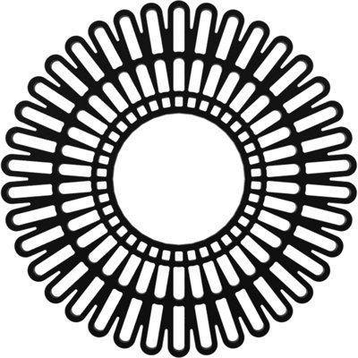 Médaillon de plafond 24 po x 24 po x 8 7/8 po x P 3/4 po de qualité architecturale, noir