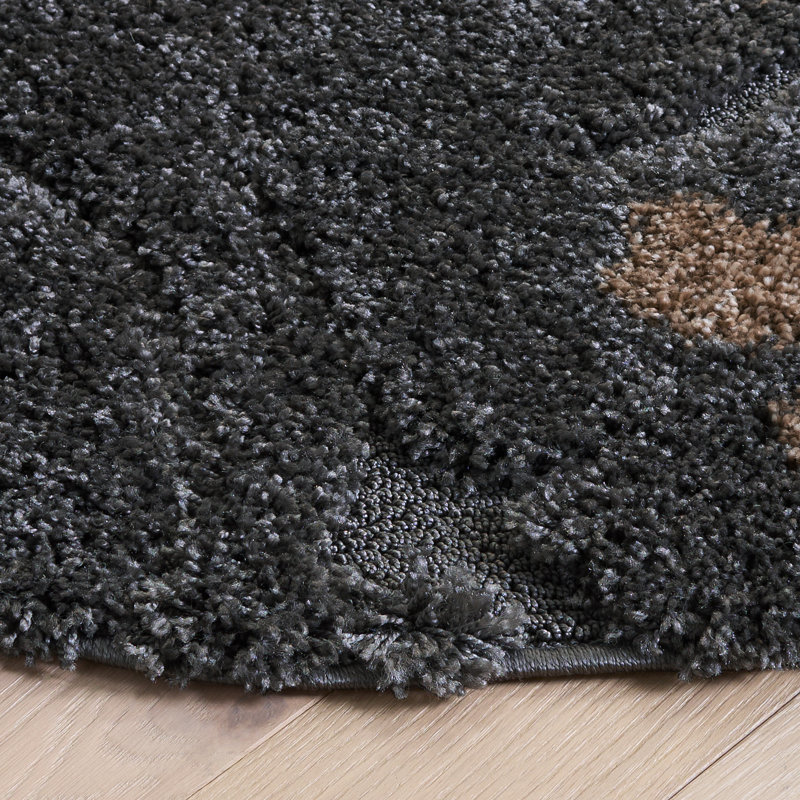Chaffin Shag Performance Floral Rug, Round 4'