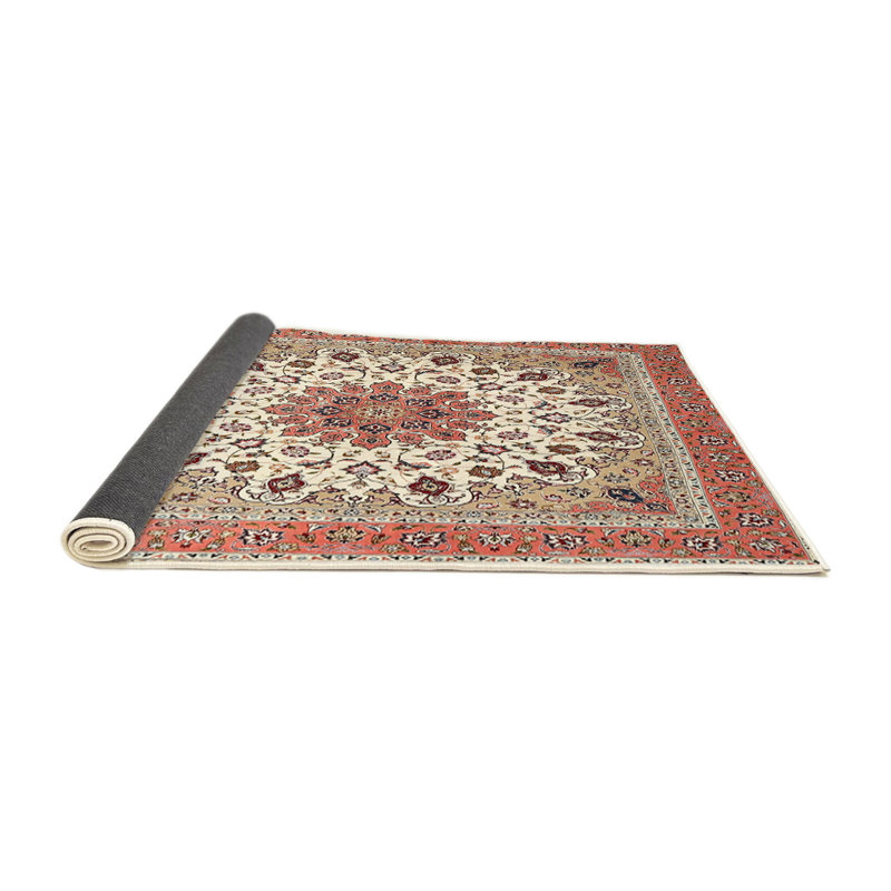 Tapis traditionnel rouge / beige Derrion, Rond 5 pi