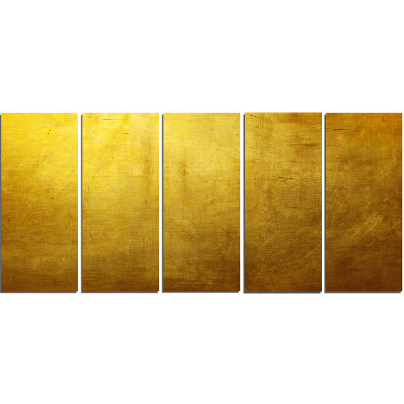 « gold texture papier peint », ensemble de 5 impressions sur toiles tendues